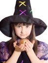 Portrait of girl in magician costume