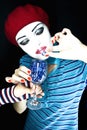 Portrait of the girl mime Royalty Free Stock Photo