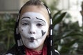 Portrait of the girl mime actor Royalty Free Stock Photo