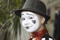 Portrait of the girl mime actor Royalty Free Stock Photo