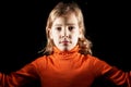 Portrait of girl in orange sweater Royalty Free Stock Photo