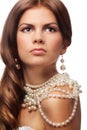 Portrait of a girl with pearls necklace Royalty Free Stock Photo
