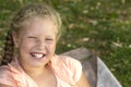 Portrait, girl , playground, joy teenager Royalty Free Stock Photo