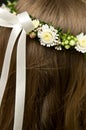 Portrait of a girl ready for first holy communion Royalty Free Stock Photo