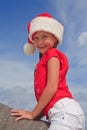 Portrait of girl in Santa's hat