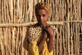 Portrait of a girl in search of water at sunrise. Ethiopia