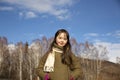 Portrait of the girl smiling in the country Royalty Free Stock Photo