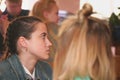 Portrait of a girl student in the classroom