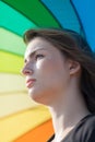 Portrait of girl under umbrella Royalty Free Stock Photo