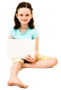 Portrait of girl using a laptop Royalty Free Stock Photo