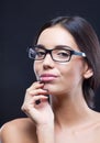 Portrait of girl wearing optical glasses Royalty Free Stock Photo