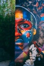Portrait of a girl on The Wynwood Walls Miami artistic creative graffiti