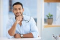 Portrait, glasses and man with vision in office, IT consultant with pride and ambition in workplace. Happy, professional Royalty Free Stock Photo