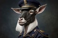 portrait of goat as a policeman