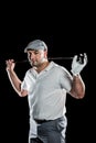 Portrait of golf player holding a golf club Royalty Free Stock Photo