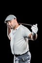 Portrait of golf player holding a golf club Royalty Free Stock Photo