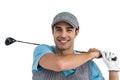 Portrait of golf player taking a shot Royalty Free Stock Photo
