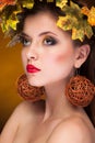 Portrait of gorgeous model fashion autumn concept Royalty Free Stock Photo