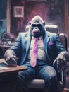 Portrait of a gorilla in an executive suit. Royalty Free Stock Photo