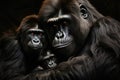 Portrait of gorilla family. Generative AI Royalty Free Stock Photo