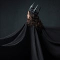 Portrait of a Gothic Princess. Gothic Queen. Image on Halloween. Young beautiful woman in black Royalty Free Stock Photo