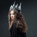 Portrait of a Gothic Princess. Gothic Queen. Image on Halloween. Young beautiful woman in black Royalty Free Stock Photo