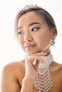 portrait of graceful asian woman with Royalty Free Stock Photo