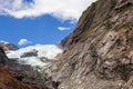 Portrait of Gracier. Glacier View of Franz Josef in New Zealand, South Island Royalty Free Stock Photo