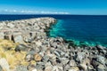 Portrait graffiti art of famous artists, musicians and singers on stones of breakwater in the Santa Cruz de Tenerife. Editorial Royalty Free Stock Photo