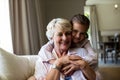 Portrait of granddaughter embracing her grandmother Royalty Free Stock Photo