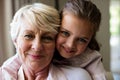 Portrait of granddaughter embracing her grandmother Royalty Free Stock Photo