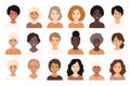 Portrait of grandmas with unique skin tones vector isolated illustration