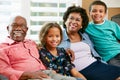 Portrait Of Grandparents With Grandchildren