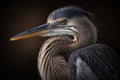 Portrait of a Great Blue Heron (Ardea herodias), Generative AI