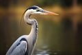 Portrait of a grey heron (Ardea cinerea)