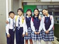 Portrait of a group of asian elementary school children Royalty Free Stock Photo