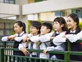 Portrait of a group of asian elementary school children Royalty Free Stock Photo