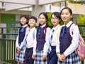 Portrait of a group of asian elementary school children Royalty Free Stock Photo