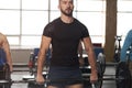 Portrait - Group of Athletic Men Training in Gym. Royalty Free Stock Photo