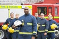 Portrait of a group of firefighters Royalty Free Stock Photo