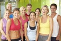 Portrait Of Group Of Gym Members In Fitness Class Royalty Free Stock Photo