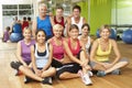 Portrait Of Group Of Gym Members In Fitness Class Royalty Free Stock Photo