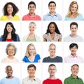 Portrait Group of Multiethnic People Smiling