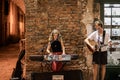 portrait of a group of musicians on the street Royalty Free Stock Photo