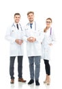 Portrait of group of smiling hospital colleagues standing togeth