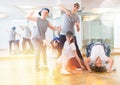 Portrait of group of teenagers in dance studio Royalty Free Stock Photo