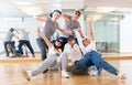 Portrait of group of teenagers in dance studio Royalty Free Stock Photo