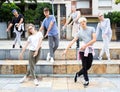 Portrait of group of teenagers at street. Hip hop dancers Royalty Free Stock Photo