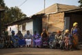 Portrait of a group of women at a community reunion in the Bissaque neighborhood in the city of Bissau