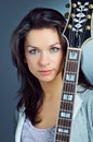 Portrait Guitar Girl Royalty Free Stock Photo